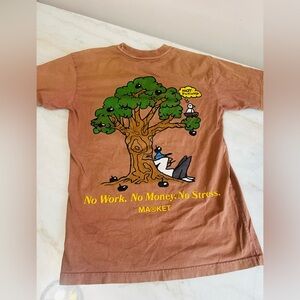 MARKET Just Do Nothing T Shirt Small Streetwear Graphic Tee Brown